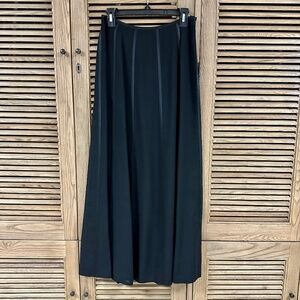 Vintage Ralph Ralph Lauren Long Black Wool Skirt with Silk Piping Size 4